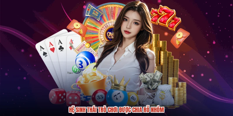 Hệ sinh thái trò chơi được chia rõ nhóm